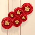 thumbnail image 6 of Tachiuwa 6Pcs Chinese Wedding Paper Fans Blessing Ornament Diameter 30cm 25cm 20cm Gifts Wall Traditional Paper Fans for Party D, 6 of 10