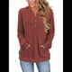 thumbnail image 1 of Sudadera con Capucha de Moda para Mujer, de Larga y Cuello en V, Informal, para Otoño e Invierno. Vino Tinto L, 1 of 7