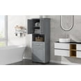 thumbnail image 2 of Tall Bathroom Cabinet with Laundry Basket, Large Storage Space Tilt-Out Laundry Hamper and Upper Storage Cabinet, Grey, 2 of 67