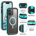 thumbnail image 5 of Shellbox Waterproof Case for iPhone 13 Pro Magnetic Case for Charging Shockproof Protective Cover with Screen Protector (6.1" Blue), 5 of 12