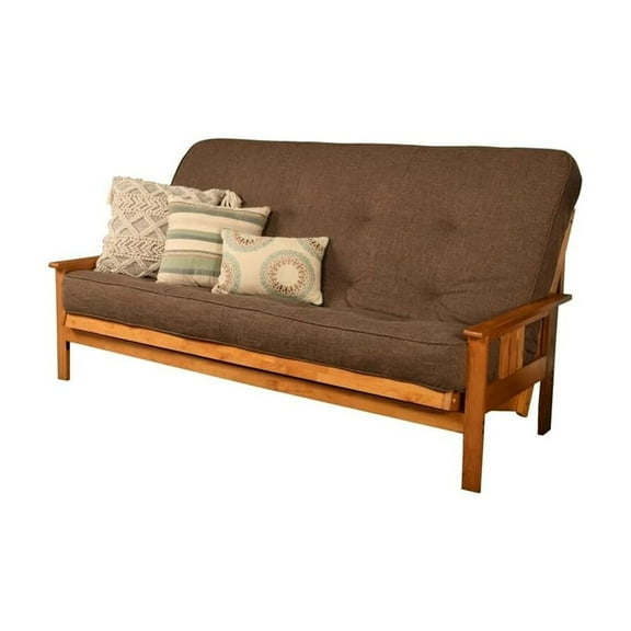 Kodiak Furniture Monterey Queen-size Butternut Wood Futon-Linen Cocoa Mattress