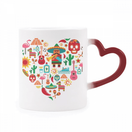 

Sombrero Suger l Mexico Mexican Flango Heat Sensitive Mug Red Color Changing Stoneware Cup