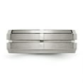 thumbnail image 3 of Chisel Titanium Brushed and Polished 8mm Grooved Ridged Edge Band, 3 of 6