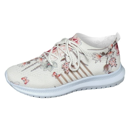 

Women s Comfortable Breathable Knitted Sneakers Foreign Trade New Flying Weaving Mesh Breathable Women s Shoes Round Head Low Top Breathable Sneakers Lightweight Slip-On Walking Shoes