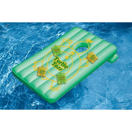 Water Sports Inflatable Turtle Toss Cornhole Target Swimming Pool Game - Use In or Out of the