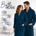 thumbnail image 5 of Dan River Bathrobe for Men and Women One Size Lightweight Cotton Terry Cloth Robe - Blue, 5 of 8