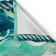 thumbnail image 2 of Ambesonne Nautical Window Valance, Cyan Art Japan Waves Print, 54" X 18", Seafoam Turquoise Ivory, 2 of 5