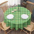 thumbnail image 3 of Green Yellow Checkerboard Checkered Pattern Round Tablecloth 60"x60",Wrinkle Wipeable Table Cloth for Kitchen Dining Room Picnic Patio Party, 3 of 6