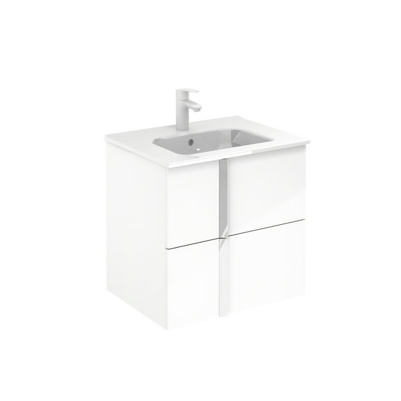 Royo Group USA 24'' 2 Drawer Onix White with Ceramic Top and Mirror