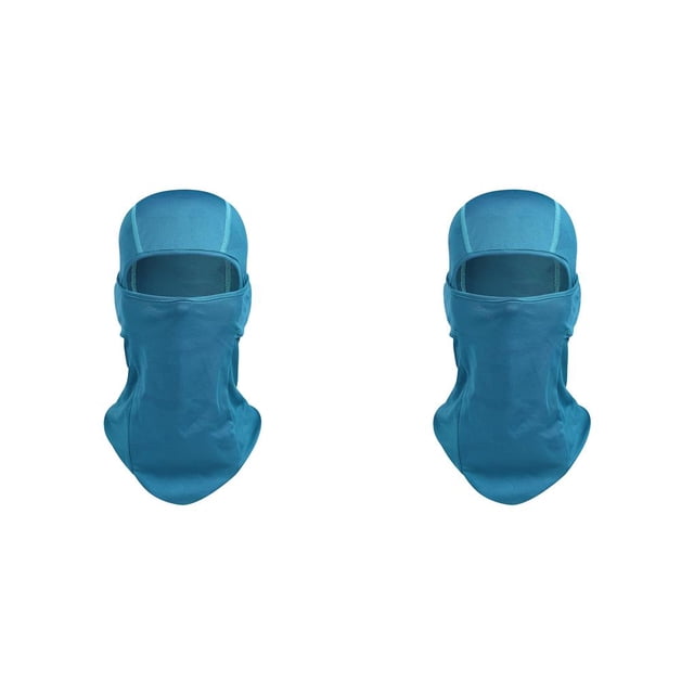 tamizeot Cycling Skiing Face Mask Outdoor Riding Hooded Windproof Soft Half Face Mask Elastic Headscarf Multifunction Breathable Mask lake blue 2Set