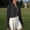Black, variant on Long Sleeve Women's Cardigans Solid Sun Protection Button Front Cropped Mitten-Cuff Regular Golf Cardigan Black