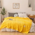 thumbnail image 4 of Fleece Throw Blanket for Couch – 3D Ribbed Jacquard Soft and Warm Decorative Fuzzy Blanket – Cozy, Fluffy, Plush Lightweight Yellow Throw Blankets for Bed, Sofa, 59x79 inches, 4 of 8