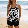 thumbnail image 5 of cocolona Womens Two Piece Tankini Swimsuits Summer Floral Print V Neck Loose Modest Bathing Suit with Boyshorts, 5 of 6