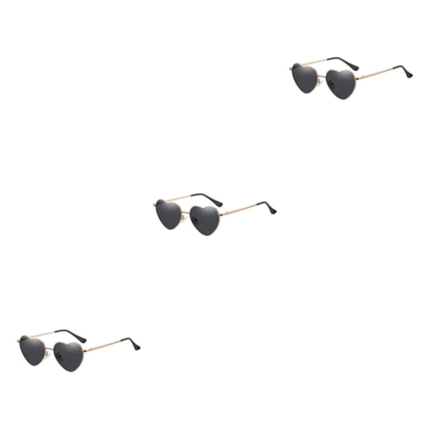 Gafas de sol Sonducket en forma de corazón montura de metal dorado lentes Tac protección solar elegante