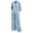 Blue, variant on Women 2 Piece Matching Outfit Sets, Ladies Coordinating Two-Piece Suits, V Neck Three Quarter Sleeve Solid Single Button Outfits, Oversized Pocketed Wide Leg Two-Piece Clothing Sets (Beige,S)