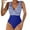 Blue, variant on Sngxgn Women Swimsuit Bathing Suit Deep V Neck Crisscross Back Adjustable Strap(Red,XL)