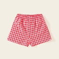 thumbnail image 4 of CCRFTGI Girls Plaid Shorts for Kids Toddler Size 10-12 Comfy Cute Elastic Girls Shorts Summer Casaul Y2k Beach Wear Light Stylish Shorts Red 9-10 Years, 4 of 7