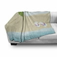 thumbnail image 2 of Graphic Beach Soft Flannel Fleece Throw Blanket, Summer Cartoon of Palm Tree and Flip Flops on Sandy Ocean Coast Print, Cozy Plush for Indoor and Outdoor Use, 60" x 80", Multicolor, by Ambesonne, 2 of 5