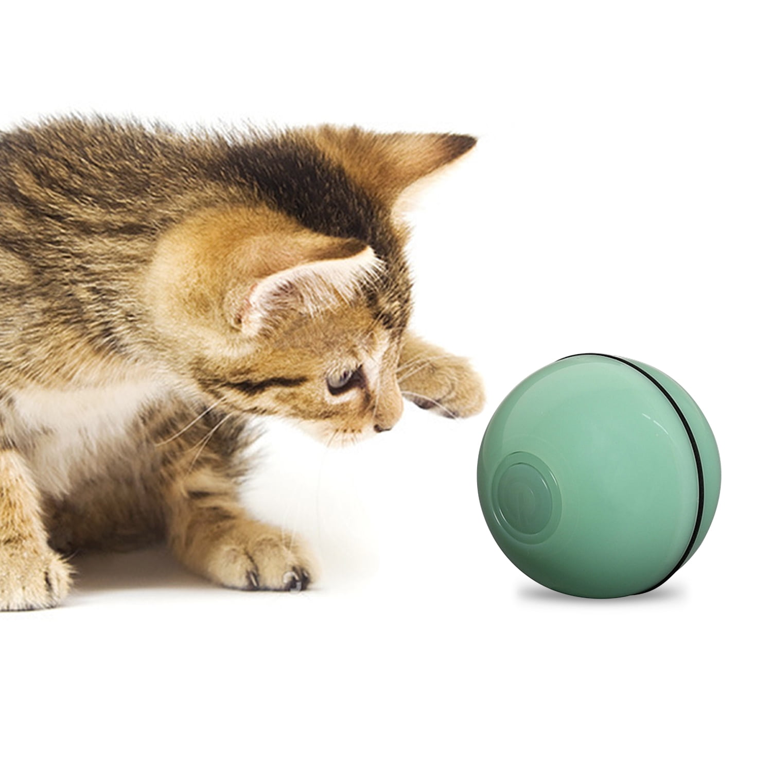 Interactive Cat Toys Ball USB Rechargeable LED Rolling Ball Self-Rotating -Scratch Chasing
