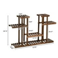 thumbnail image 2 of Wood Plant Stand, Wooden Flower Pot Stands for Outdoor, Flower Display Stand, 4 Shelves 12 Seats, Brown, 2 of 10