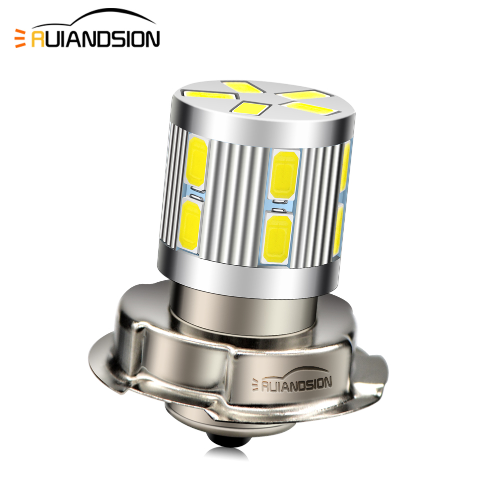 Ruiandsion P26S Hi/Low Motorcycle Headlight Bulb LED Light Kit Fog Light 6-30V 450Lm White