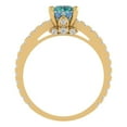 thumbnail image 4 of 1.465 ct Round Cut Blue Moissanite Solitaire with Accents Engagement Ring for Women in 18K Yellow Gold, 4 of 5