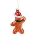 thumbnail image 5 of Northlight Gingerbread Man with Santa Hat Hanging Glass Christmas Ornament - 5" - Brown, 5 of 5
