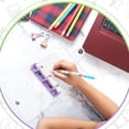 thumbnail image 4 of 2 juegos de mini fundas transparentes para carpetas de 3 anillas con encuadernación interior de bolsa de papel, carpetas de PVC suave transparente para cuadernos (verde, morado), 4 of 5