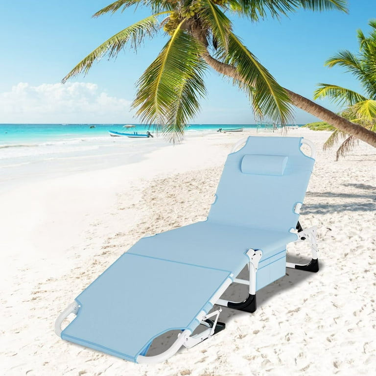 Lilypelle Heavy Duty Tanning Chair Adjustable 5 Position Folding Lounge Beach Poolside Use Walmart