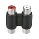 thumbnail image 2 of RCA 2 hembra a 2 conector hembra adaptador de video y audio estéreo acoplador negro 2pcs, 2 of 2
