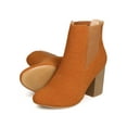 thumbnail image 4 of ML Mandarin-7 Women Faux Suede Almond Toe Chelsea Chunky Heel Bootie, 4 of 6