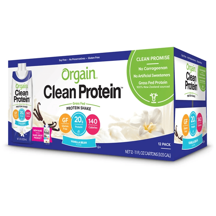 Orgain Clean Grass-Fed Protein Shake - Vanilla Bean - 12ct