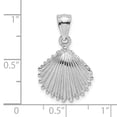 thumbnail image 2 of 14k White Gold Soild Polished Texture Finish Scallop Shell Charm Pendant, 2 of 3