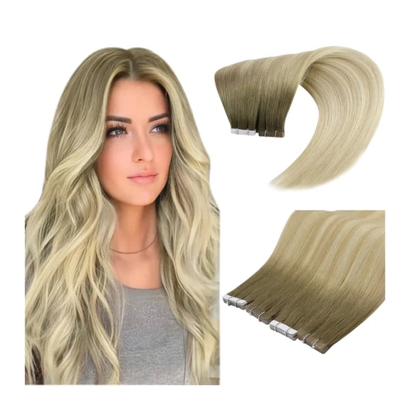 14-24 Inch Blonde Tape in Hair Extensions Invisible Tape in Hair Extensions Real Human Hair Brazilian Adhesive Hair Extensions