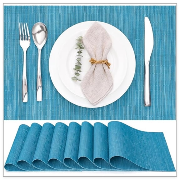 Placemats for Dining Tables, Non-Slip, Versatile, Heat-Resistant Table Mats, Set of 8(Blue)