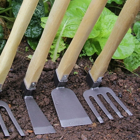 Niceauty Excavation Garden Hoe Multi Wood Steel 1Pcs