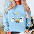 thumbnail image 3 of Halloween Ghost Sweatshirts for Women Long Sleeve Crewneck Loose Fit Cute Spooky Printing Pumpkin Top Soft Sweater Costumes, 3 of 3