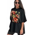 thumbnail image 3 of Plus Size Shirt for Women Black Tops for Women Short Sleeves Shirt for Women Birds7 T Shirt Oversized Shirt for Women S, 3 of 5