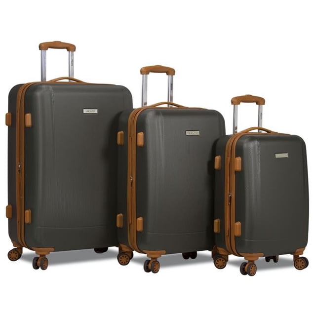 Dejuno 25DJ-8242-Charcoal Legion Ensemble de Bagages Rigides à Combinaison TSA, Charbon - 3 Pcs