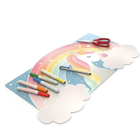 Uncommon Desks Kid's Desk Mat - for Schoolwork Arts & Crafts - Fun Computer & Mouse Pad Blotter - Washable Table Cover - Student School Organizer - Cute Office, Home, School Supplies - Unicorn Design