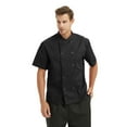 thumbnail image 2 of TopTie Unisex Short Sleeve Cooking Chef Coat Jacket with Adjustable Hat-Black-M, 2 of 5