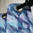 thumbnail image 3 of Ambesonne Paisley Grommet Curtain, Feather and Wavy Design, 50" x 120", Pale Blue Navy Blue, 3 of 6