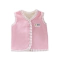 thumbnail image 2 of RXIRUCGD Children's Solid Color Double-sided Velvet Round Neck Velvet Clothing( Pink, Size:9 Years ), 2 of 9