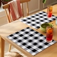 thumbnail image 4 of Placemat Set of 4 Buffalo Check Placemats for Dining Table Black White Plaid Rustic Washable Table Mats for Kitchen and Party Decor Indoor & Outdoor Use, 4 of 8