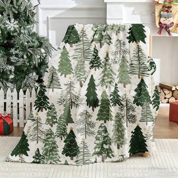 Christmas Flannel Blanket Throw, Soft Fuzzy Plush Cozy Fleece Blankets for Couch Sofa Bed Lounging, Ideal Gifts Adults Wife Self, 50x60