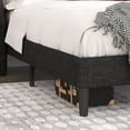 thumbnail image 2 of Einfach Queen Size Platform Bed Frame with Wingback Headboard, Dark Grey, 2 of 6