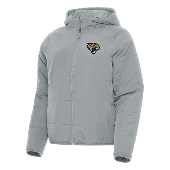 Women's Antigua Gray Jacksonville Jaguars Universe Full-Zip Hoodie Jacket