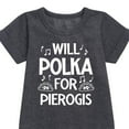 thumbnail image 2 of Instant Message - Dyngus Day - Will Polka for Pierogis - Polish Holiday Celebration - Toddler & Youth Girls Fleece Dress, 2 of 5