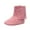 Pink, variant on Akiihool Toddler Boots Unisex Warm Fur Lining Soft Boots Cotton Lining Baby for Winter (Red,5)