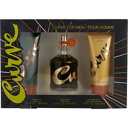 Curve Men's Cologne Fragrance Set, Body Wash, Aftershave Balm & Cologne, Casual Day or Night Scent, 3 Piece Set
